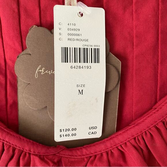 Anthropologie Forever That Girl Pintucked Ruffle Red Blouse Shirt NWTs medium - Picture 9 of 10